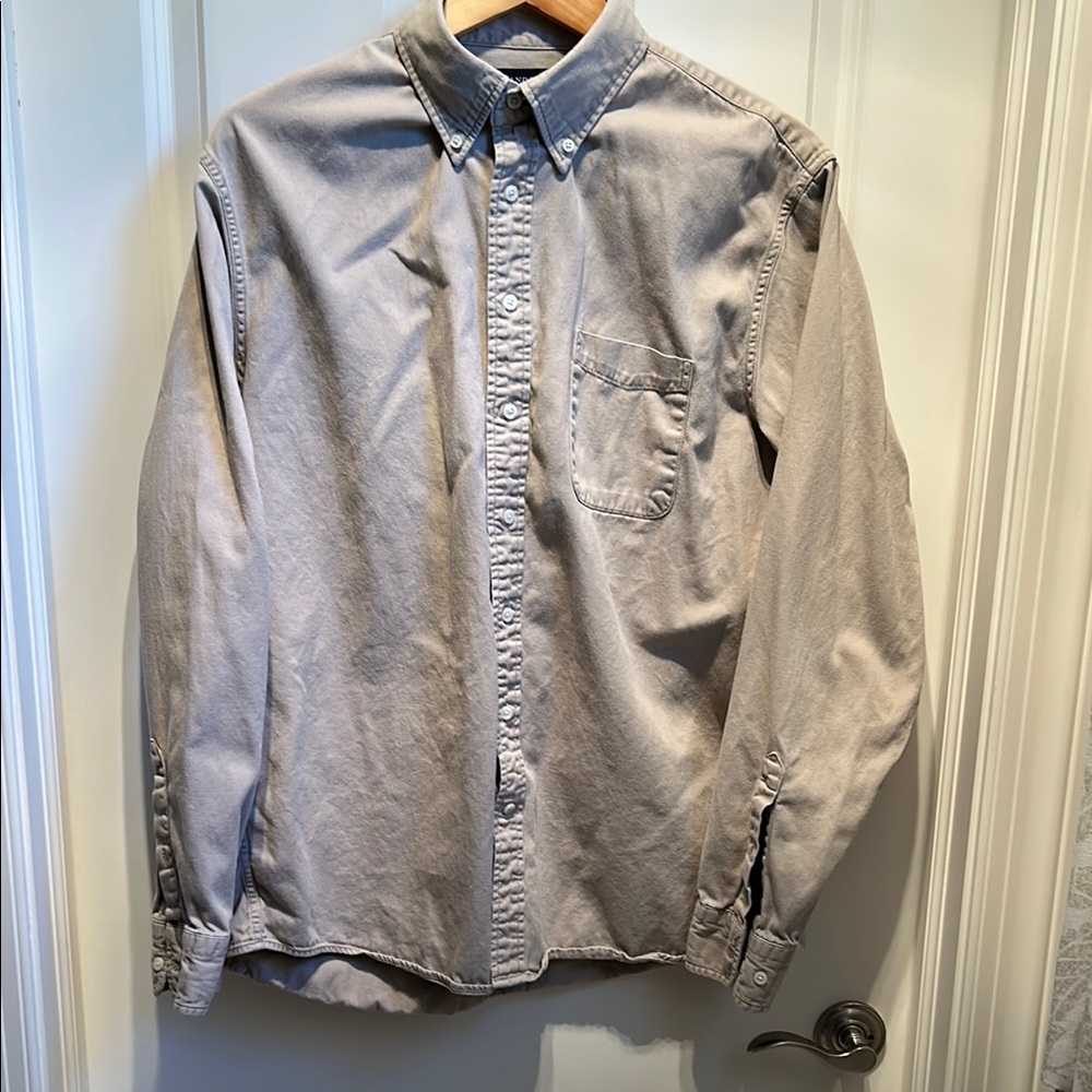 Lands' End Tan Cotton Classic Button Down Shirt